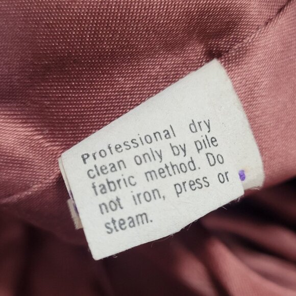 VTG Outerlayers Brown Faux Fur Shawl Collar Pockets Lined Coat USA Large L - Picture 16 of 16